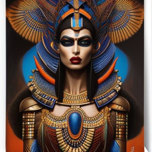 Egyptian Goddess Supermodel in Gothic Esoteric Style