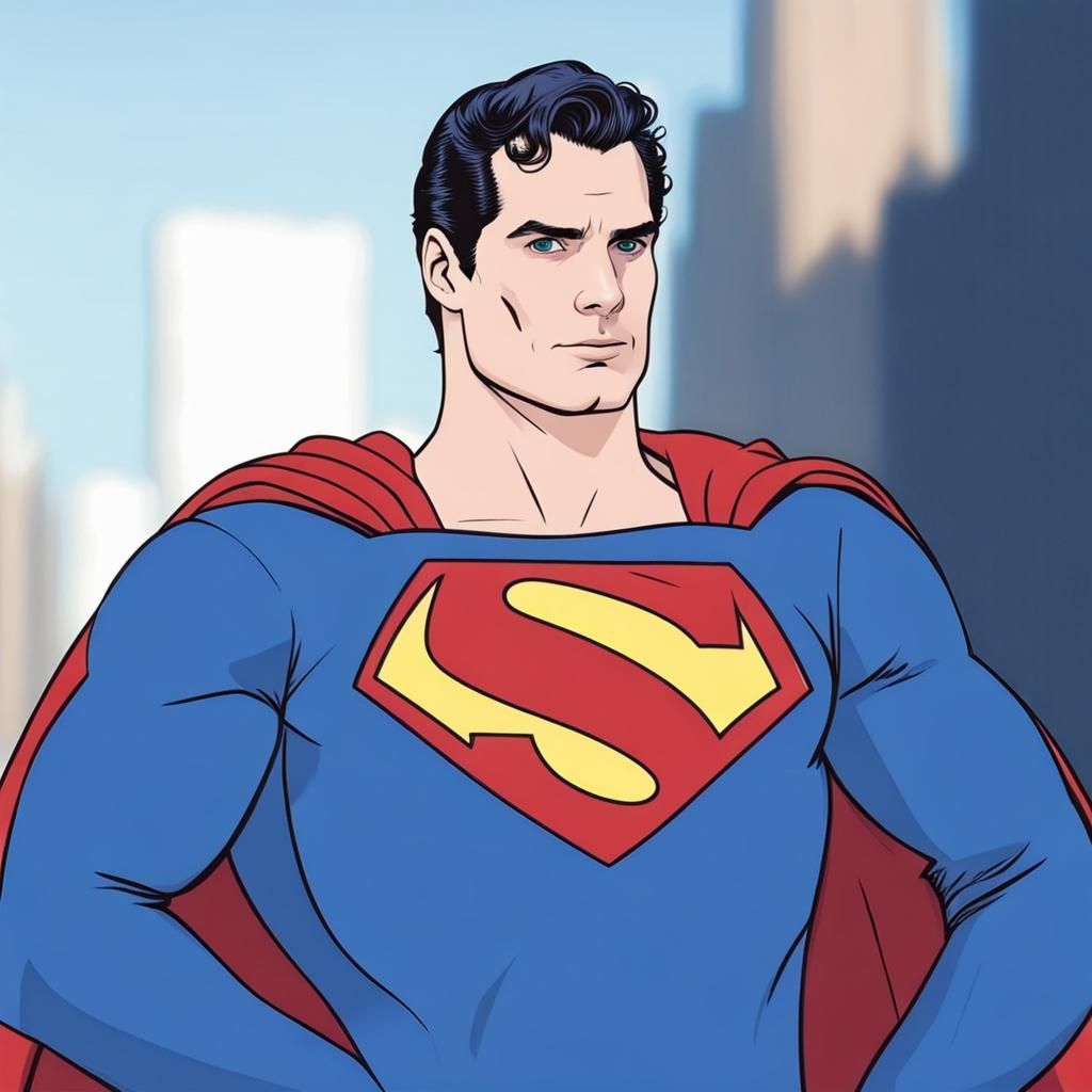 Superman in 90s Style Digital Art