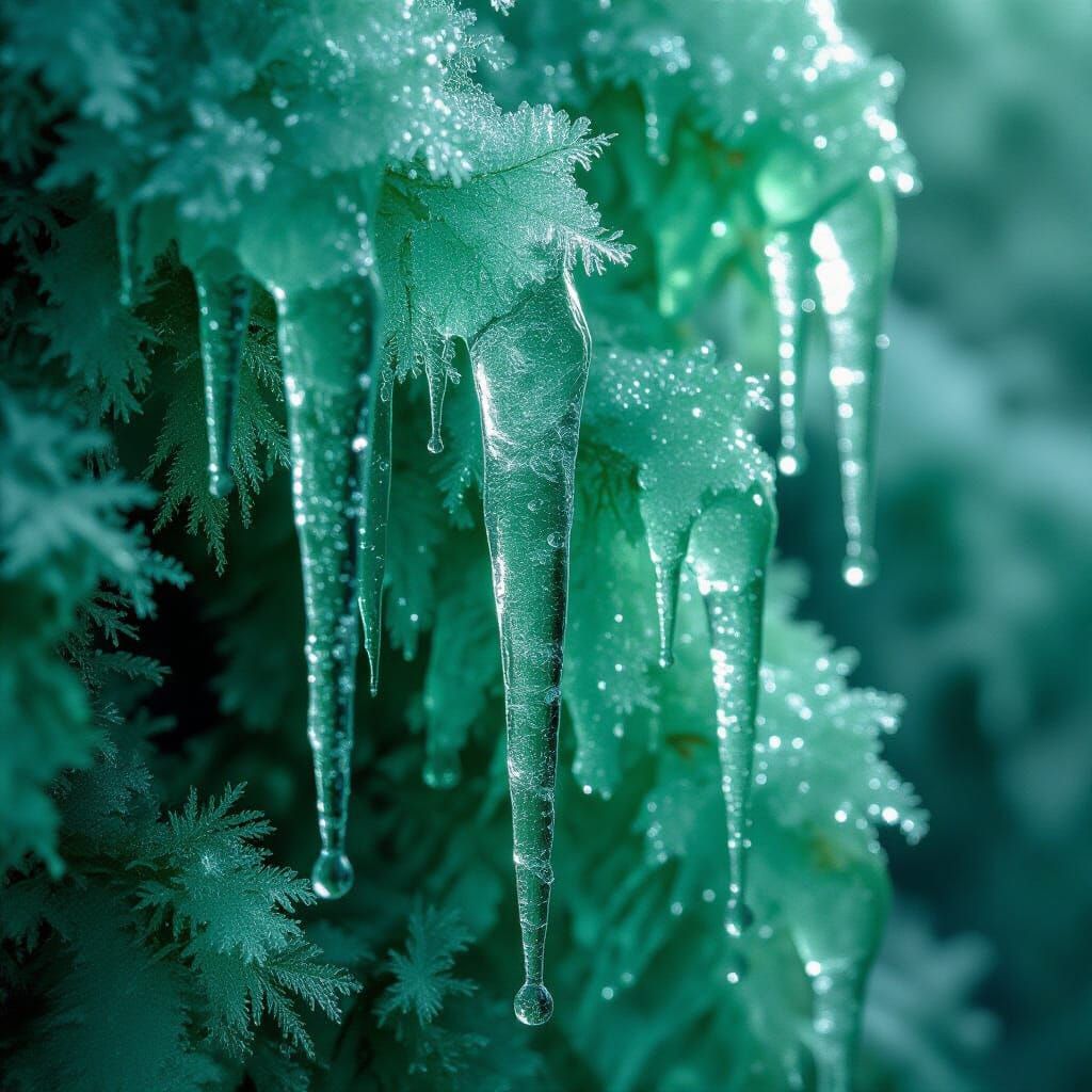 Green Radium Icicles: A Luminescent Display