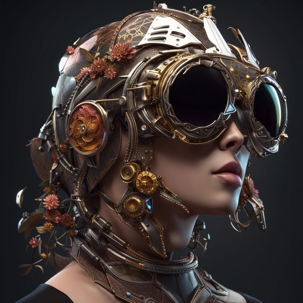 Futuristic Techno Sunglasses with Filigree Detail