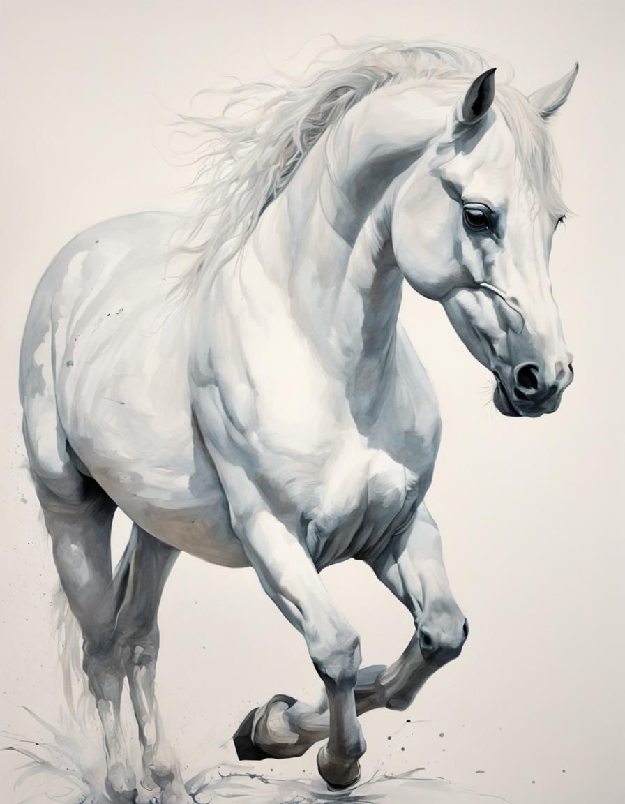 Artistic White Horse by Christoph Peters Von Sperling