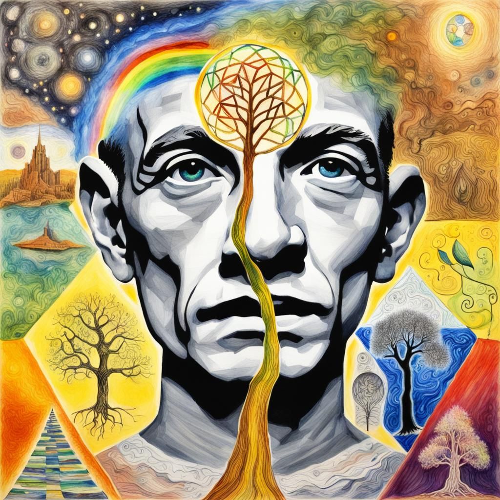 Tree of Life: Mystical Temple in Surrealist Style