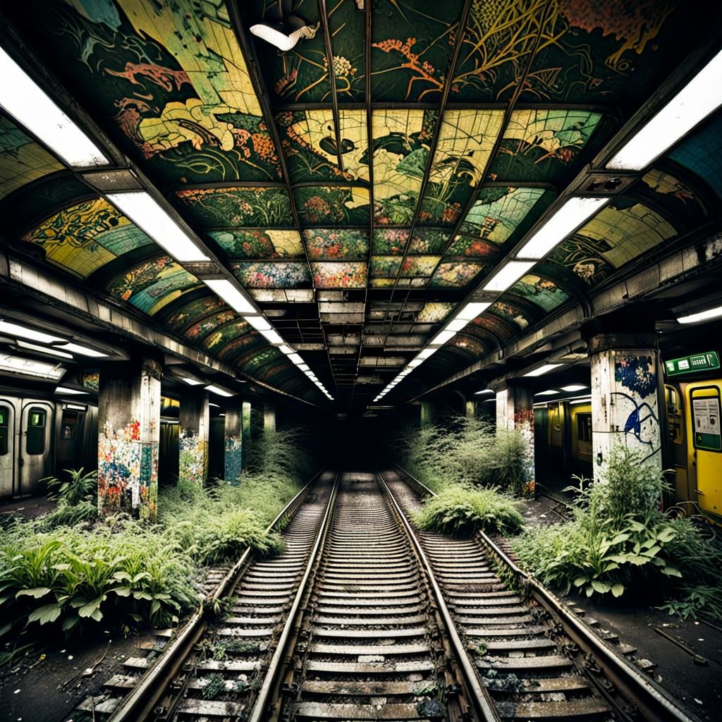 Trashcore Tokyo Subway Reclaimed by Nature