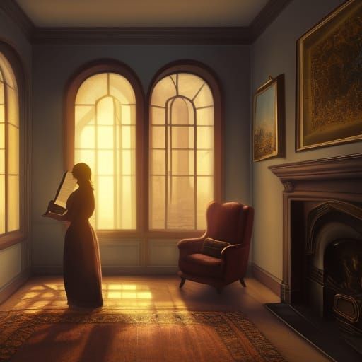 Warm Living Room Silhouette in Detailed Matte Painting