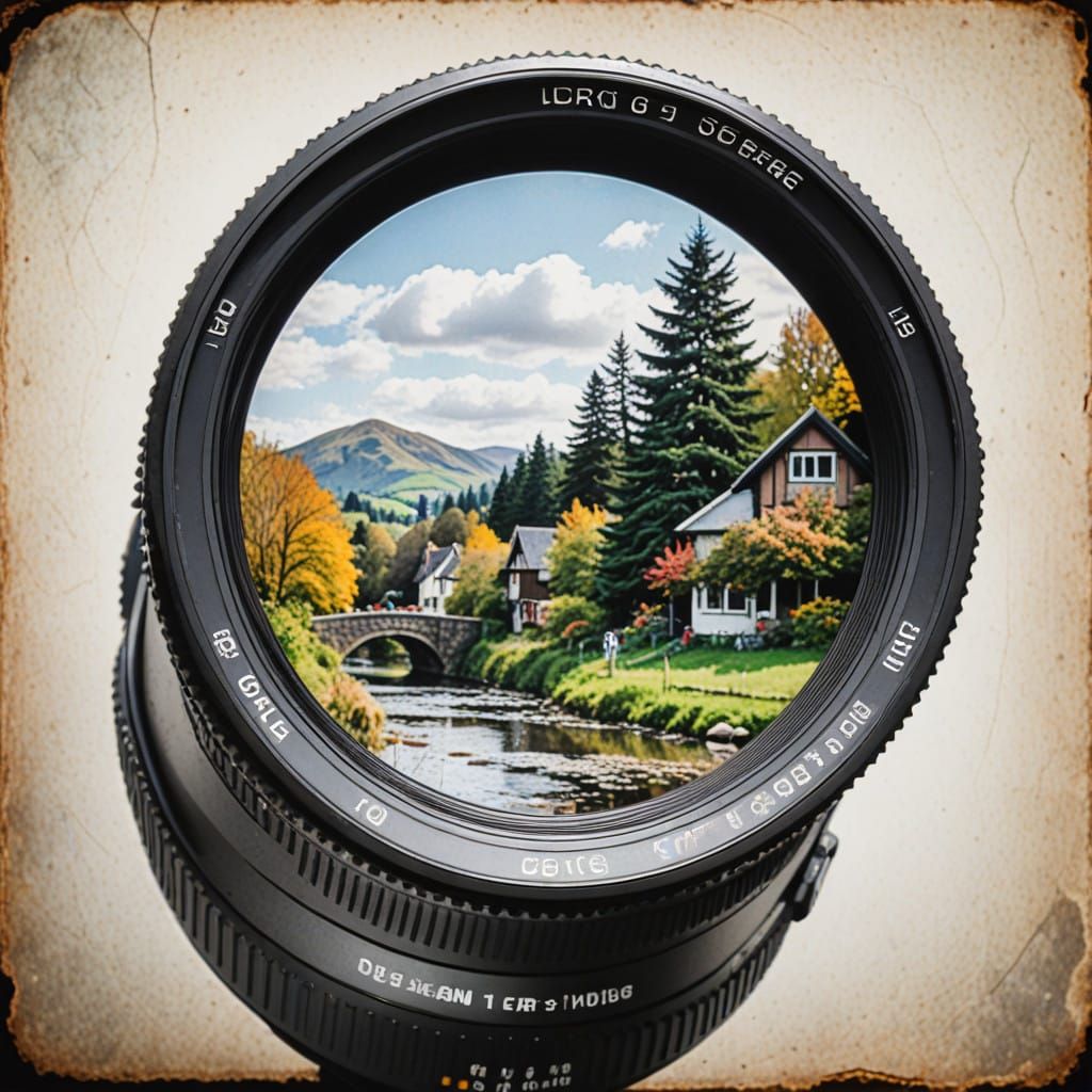 Photograph of Lens Through Original Image in Vibrant Hues