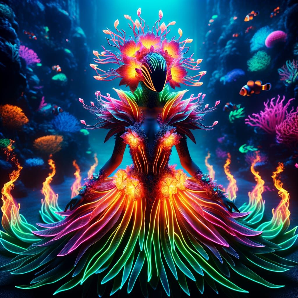 Radiant Goddess of the Neon Reef