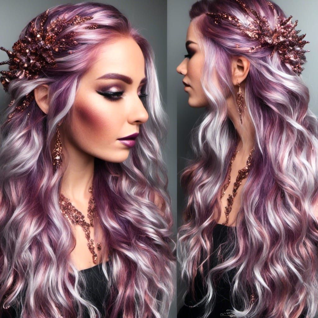 Abstract Metallic Colors Flowing with Gravity