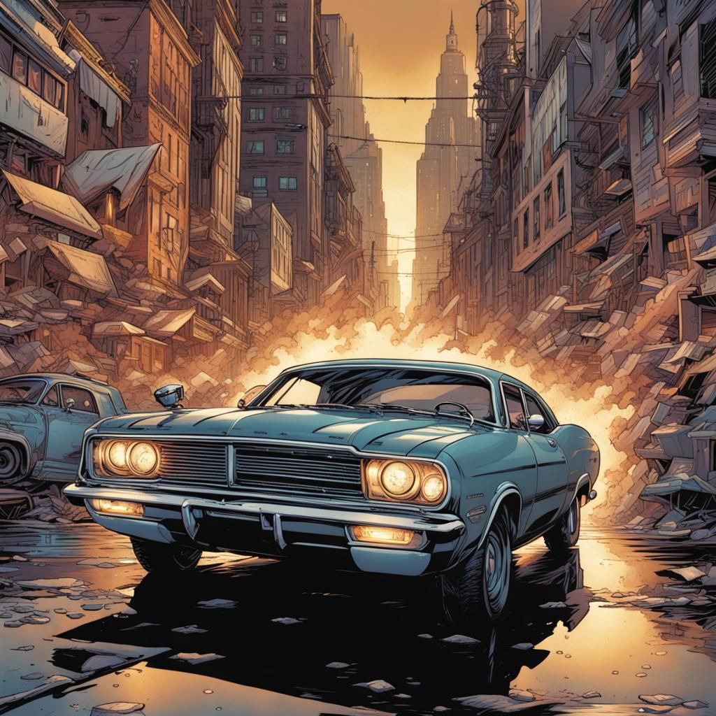 Comic Book Art Depicting Speed