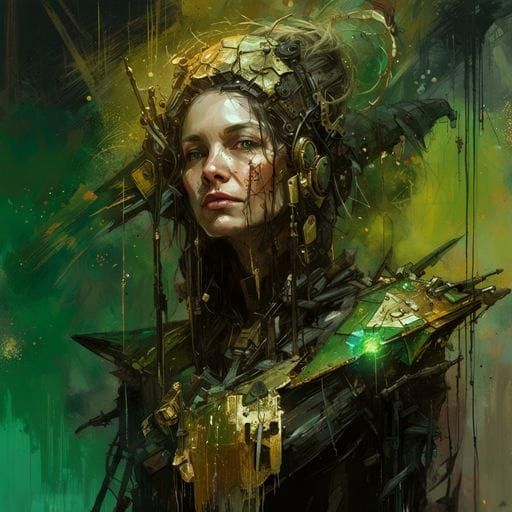 Praying Mantis Mech Warrior Portrait in Dramatic Light