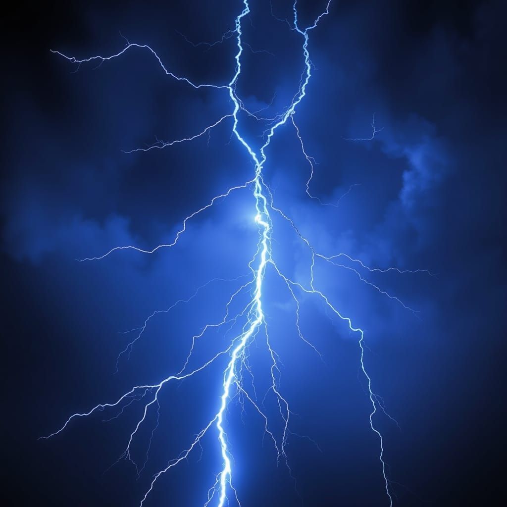 Glass Lightning Strikes at Night: Hyperrealistic Concept Art