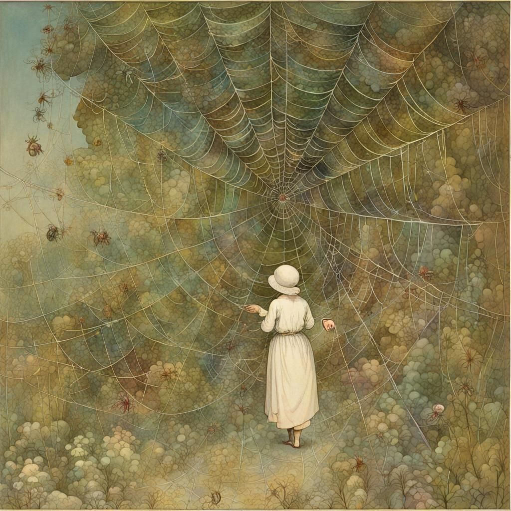 Intricate Spiderwebs in Victorian Fairy Style