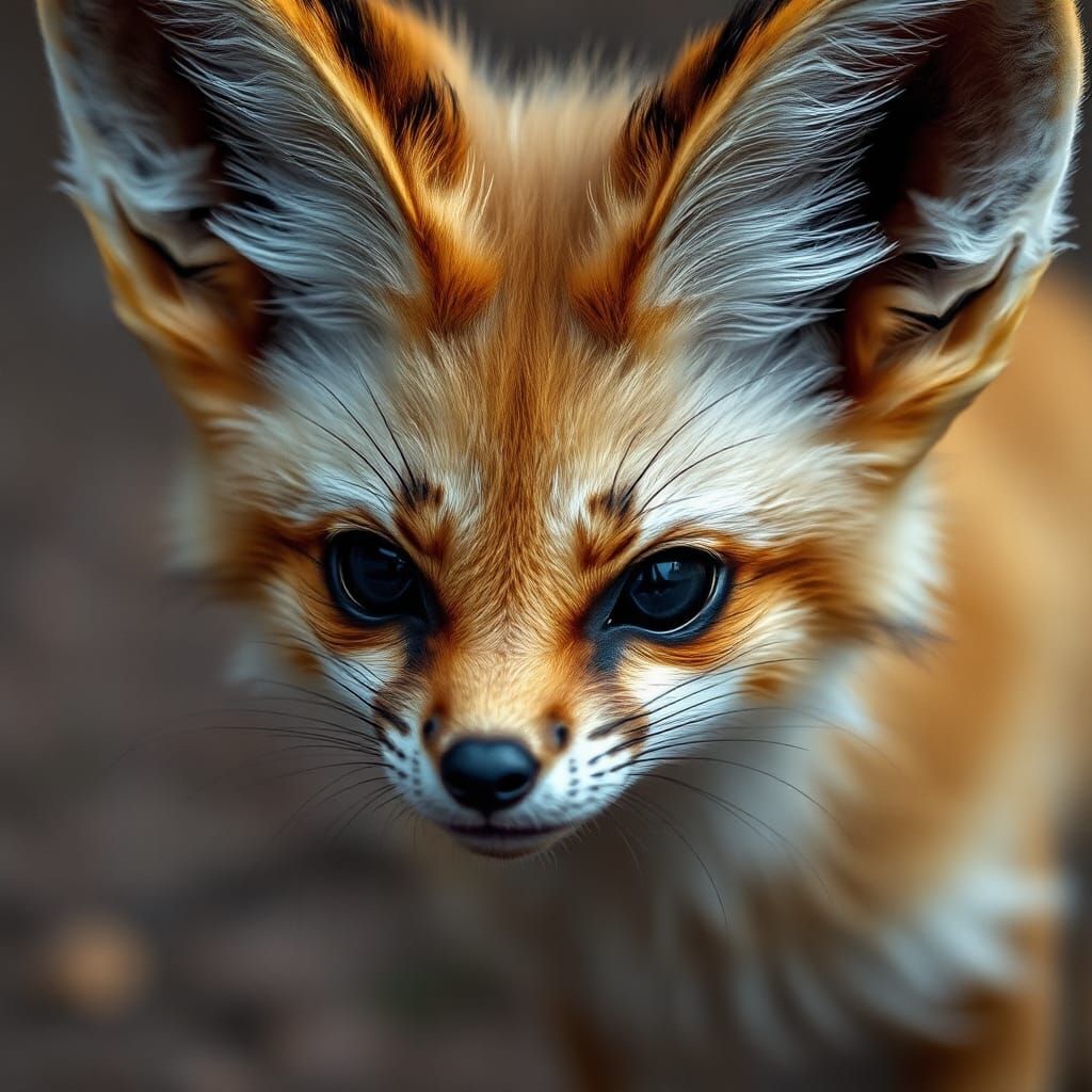 Hyperrealistic Fennec Fox Portrait in High Detail