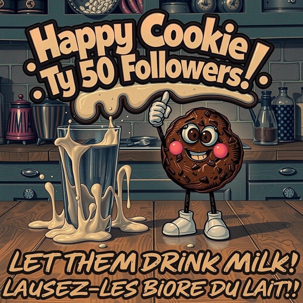 Celebratory Milk Splash in Cozy Kitchen