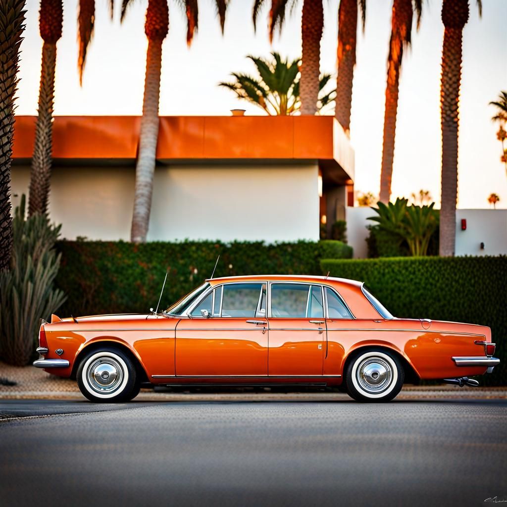 1960s Orange Car in Palm Springs: Professional Photography