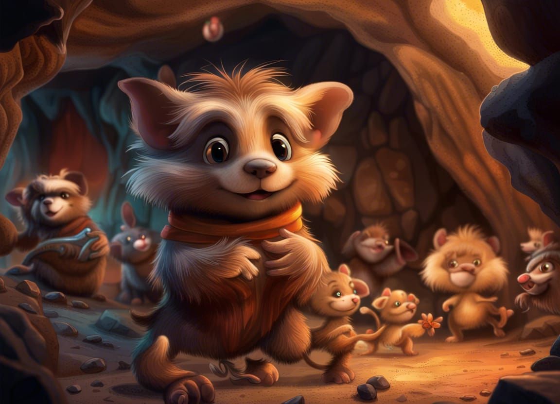 Furry animals groove in a cave, creating an adorable spectac...