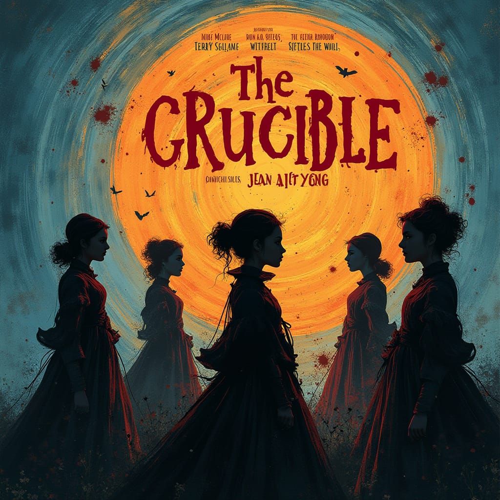 The Crucible Poster in Eric Carle Collage Style