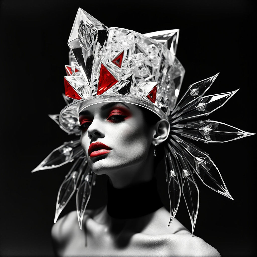 Create a black and white photogram-style image  with geometr...