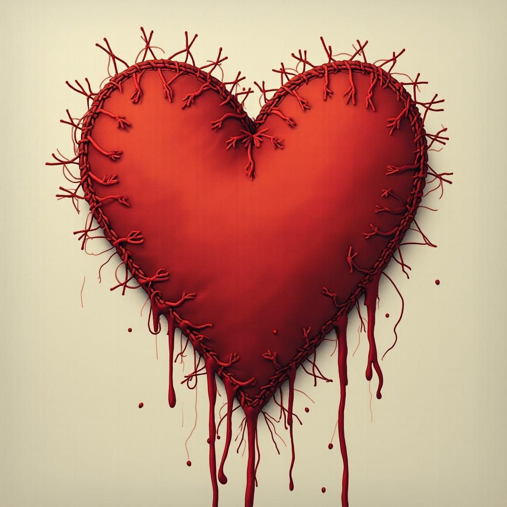 Heart Stitch Bleeds into Empty Void