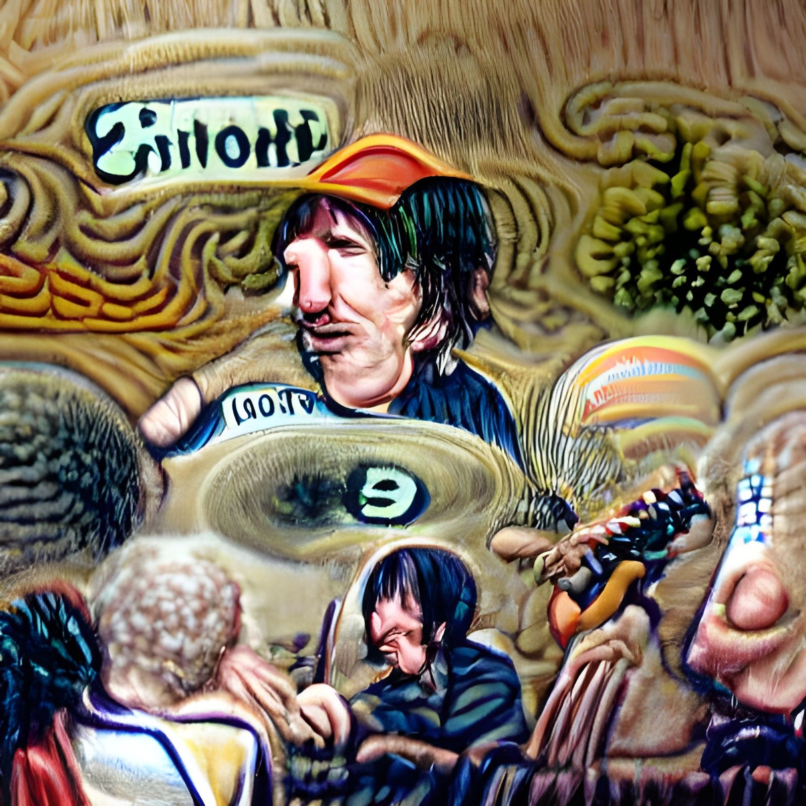 Rock Supergroup in Robert Crumb Style