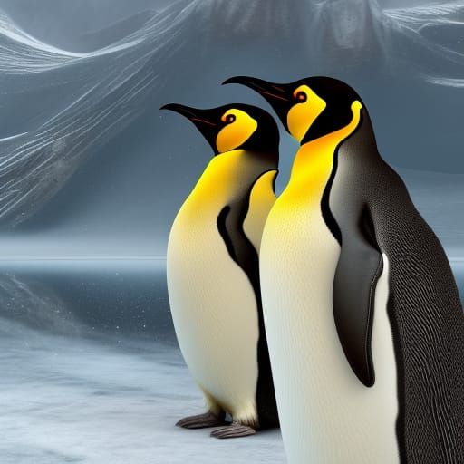 Detailed Emperor Penguin Matte Painting