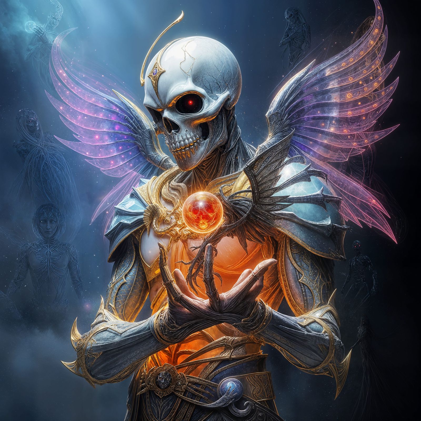 Ethereal Guardian of the Multiverse in Dark Fantasy Armor