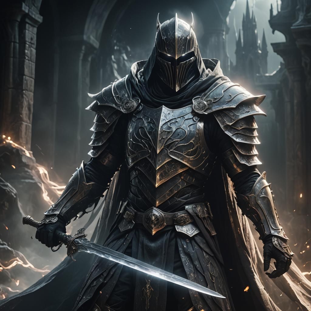 Spectral Knight of the Abyss in Dark Fantasy Style