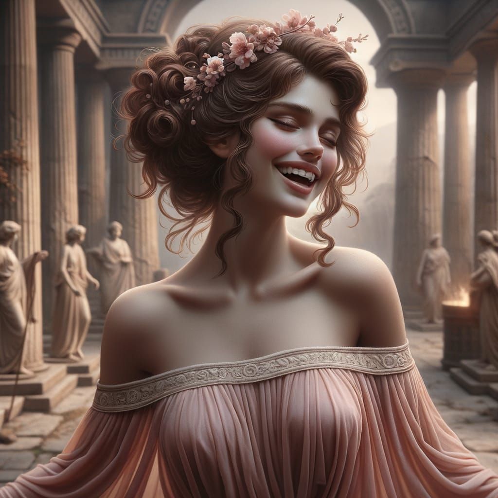 Euphrosyne: Goddess of Cheer in Matte Painting Style