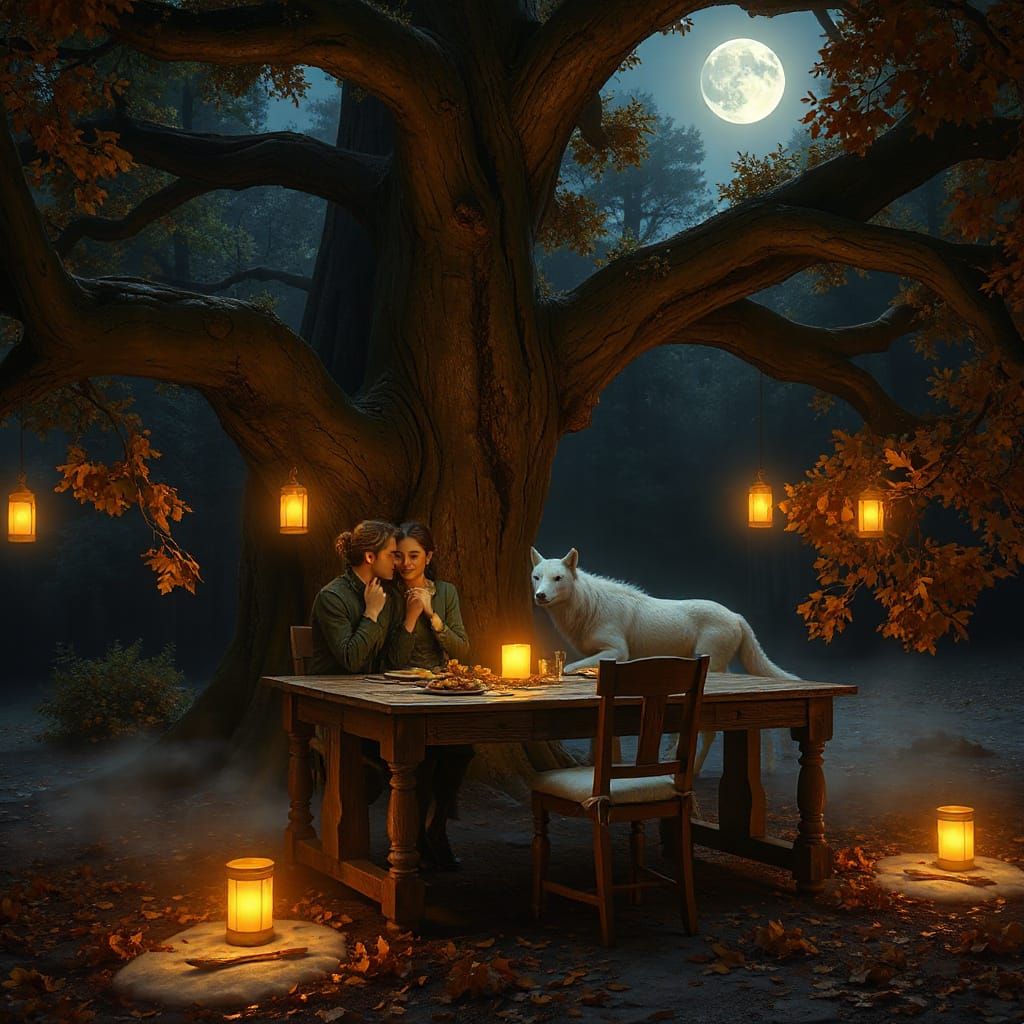 Enchanted Forest Date Night in Painterly Fantasy Style