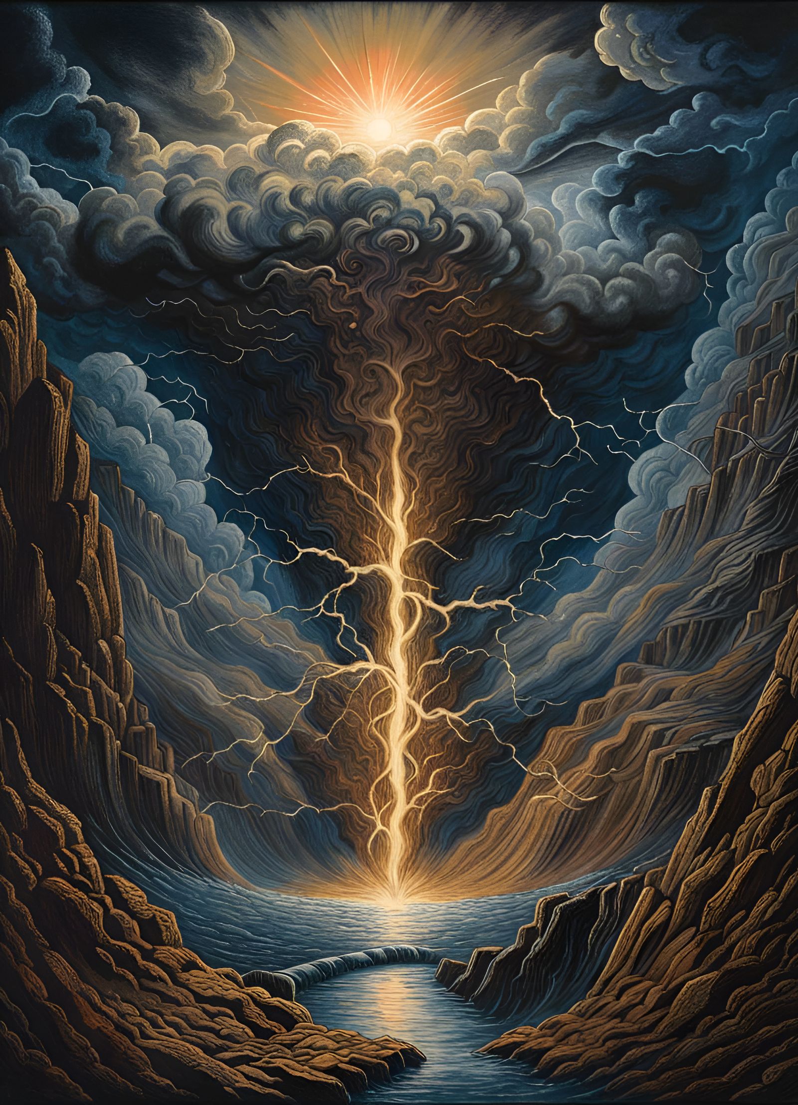 Epic Storm with Lightning, Fantasy Art