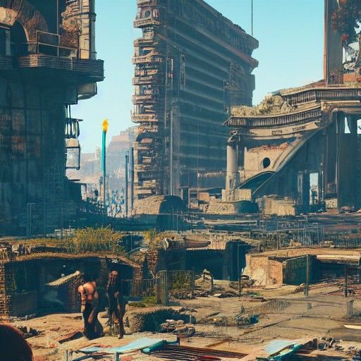 Cyberpunk Ruins of Rome: A Neon Future