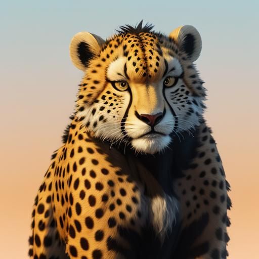 Cheetah Panda Hybrid in 3D Style