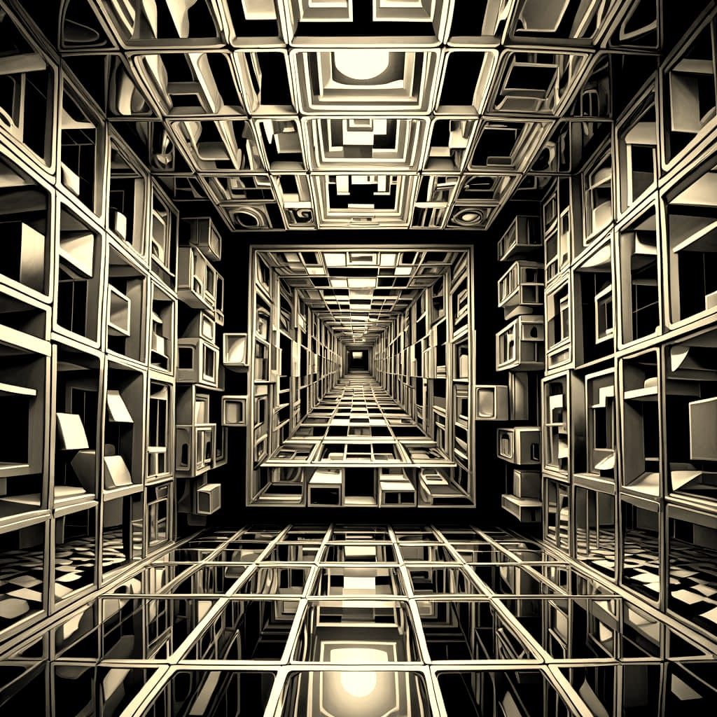 Infinite Reflections of Glass Cubes