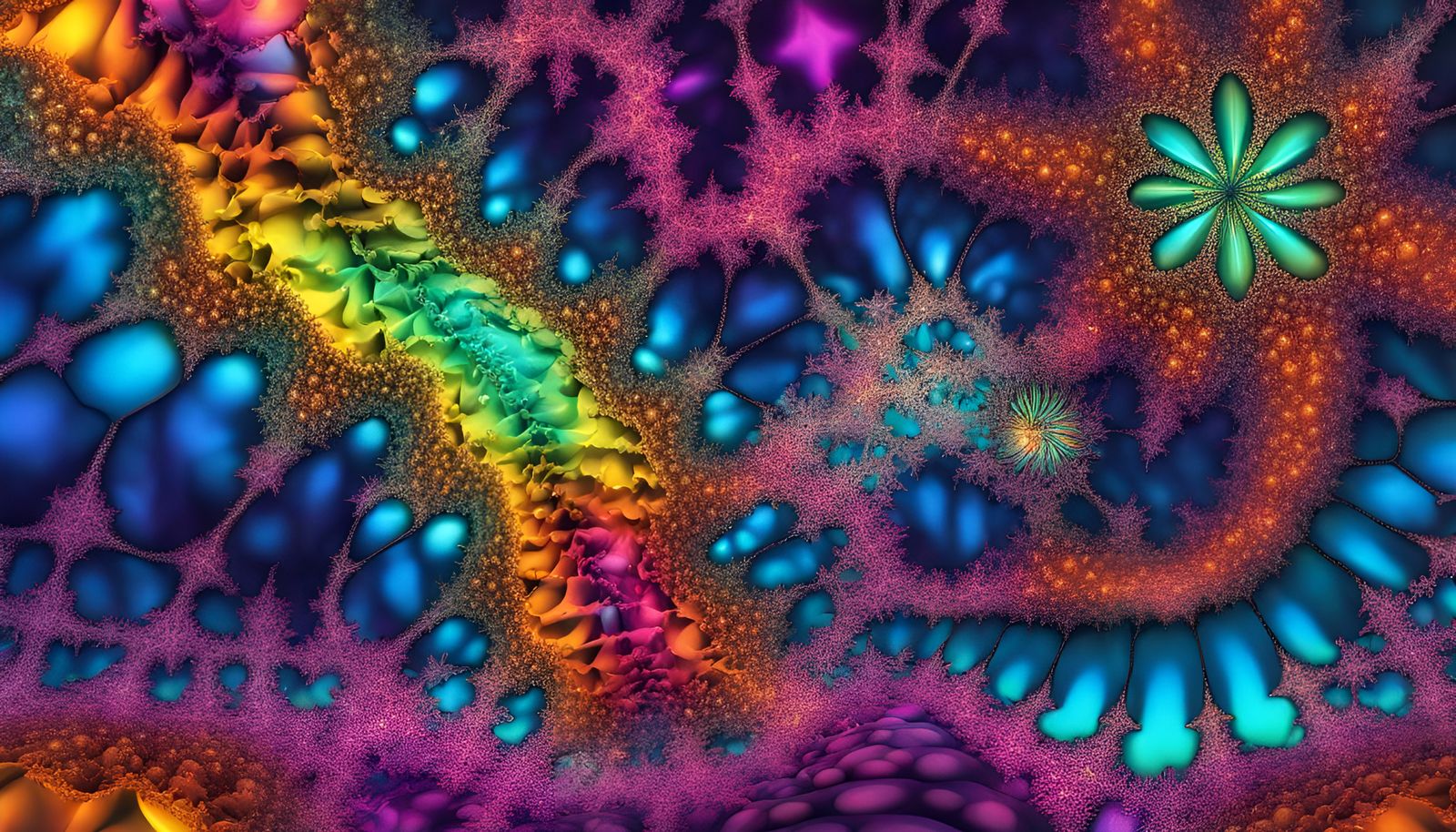 Psychedelic Star Shape with Intricate 3D Fractals