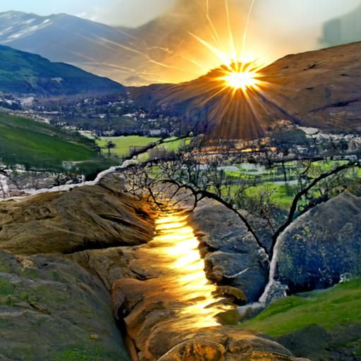 Sunrise Over Rocky Valley: A Dawn of Hope