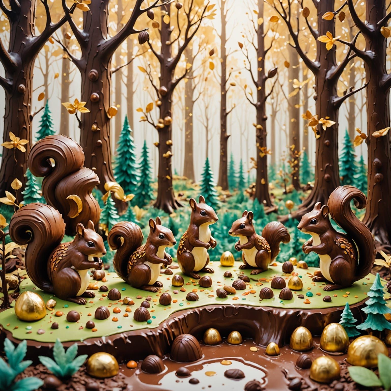 Enchanted Chocolate Forest: a Watercolor Fantasy