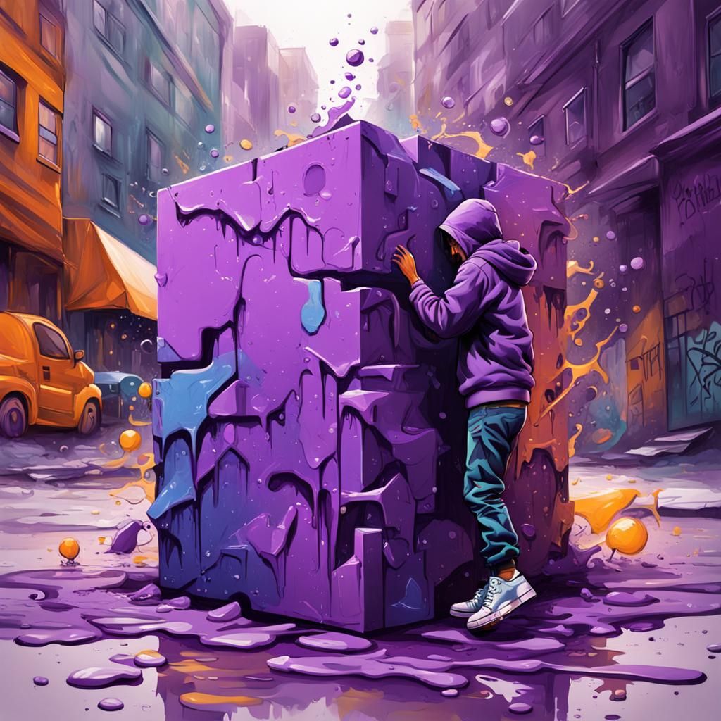 Purple Blocks Sex: Graffiti Splash Art
