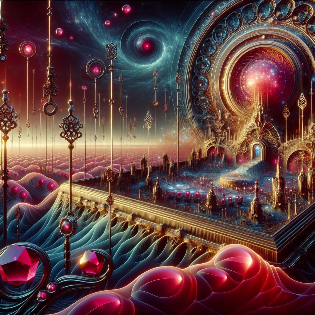 Bio-Mechanical Entity in Ruby Underwater Realm