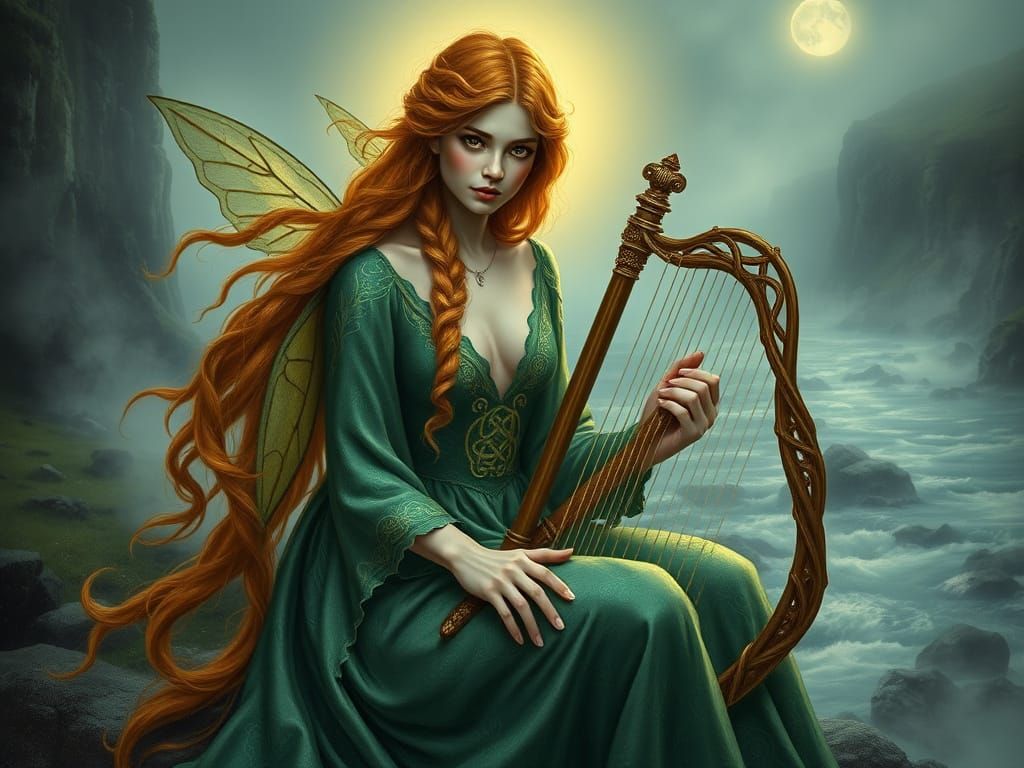 Enchanted Fairy Muse in Celtic Art Style