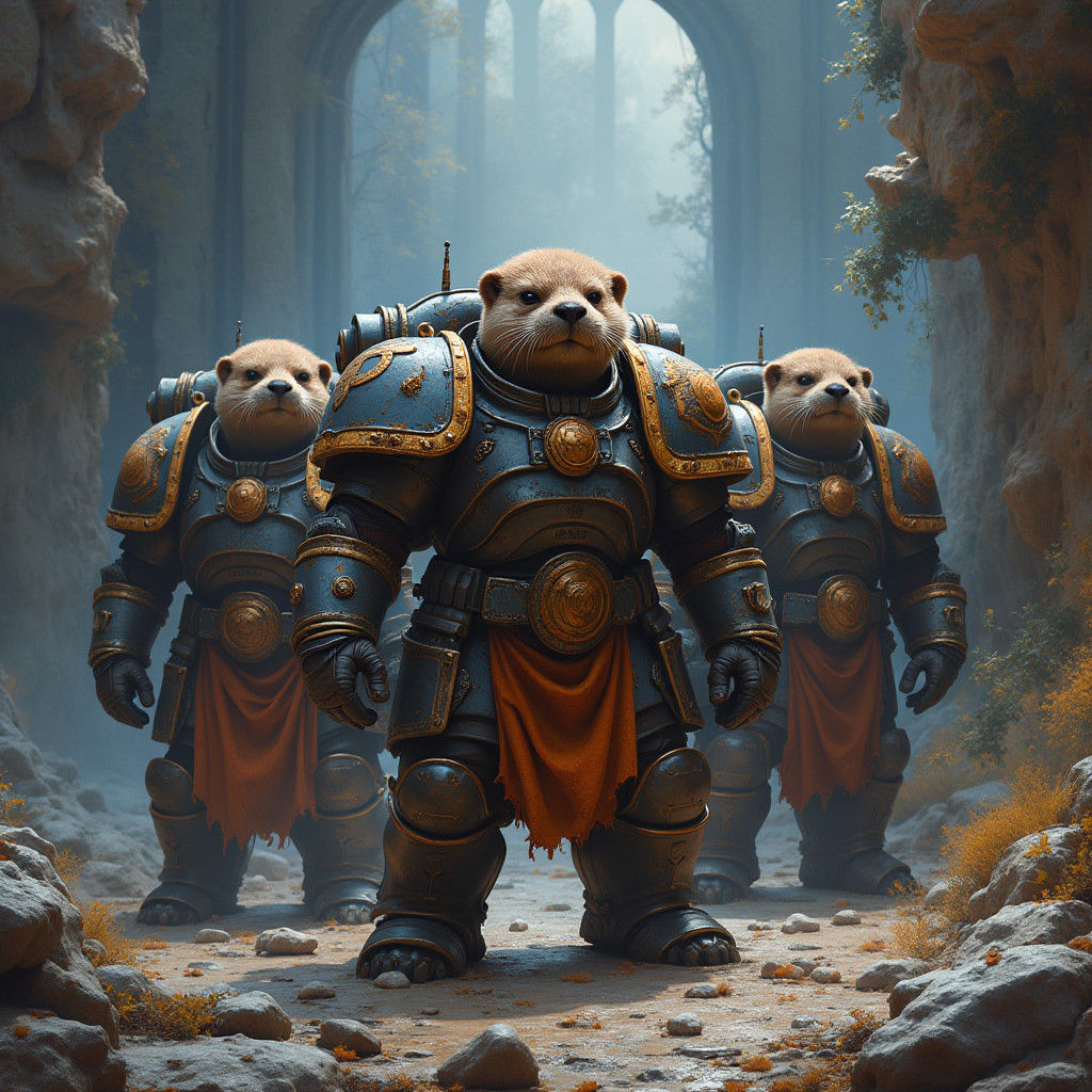 Otter Space Marines in Sci-Fi Ruins