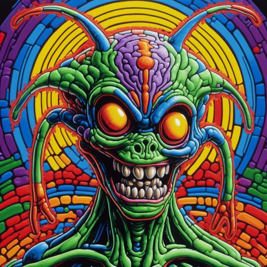 Hyperrealistic Alien in Comic Book Style