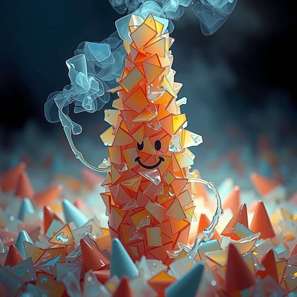 Hyperrealistic CGI Diorama of Melting Pyramid