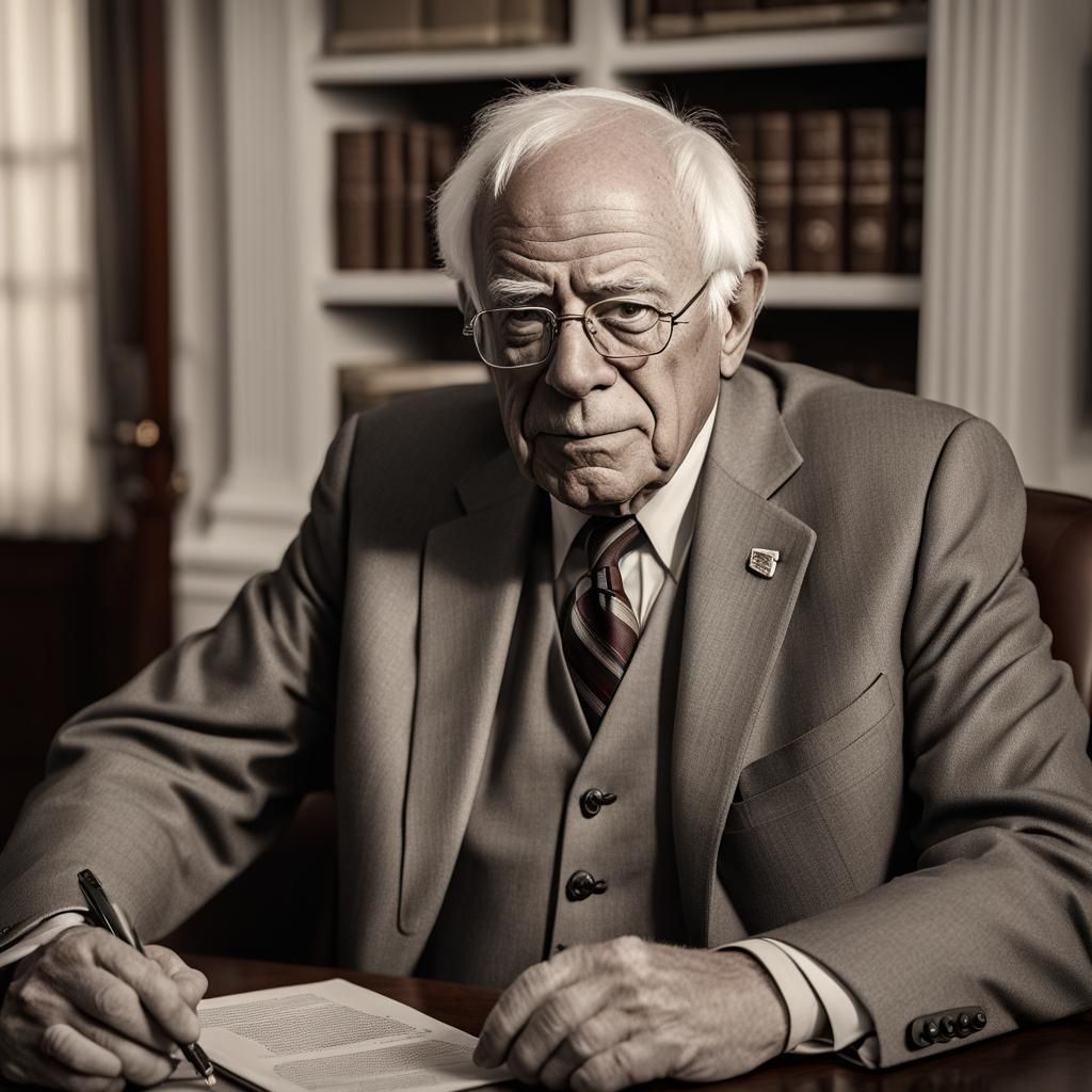 Bernard Sanders Portrait at White House in Unreal Engine