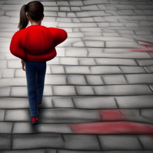 French Girl in Red Beret: Pixar-Style 3D Art