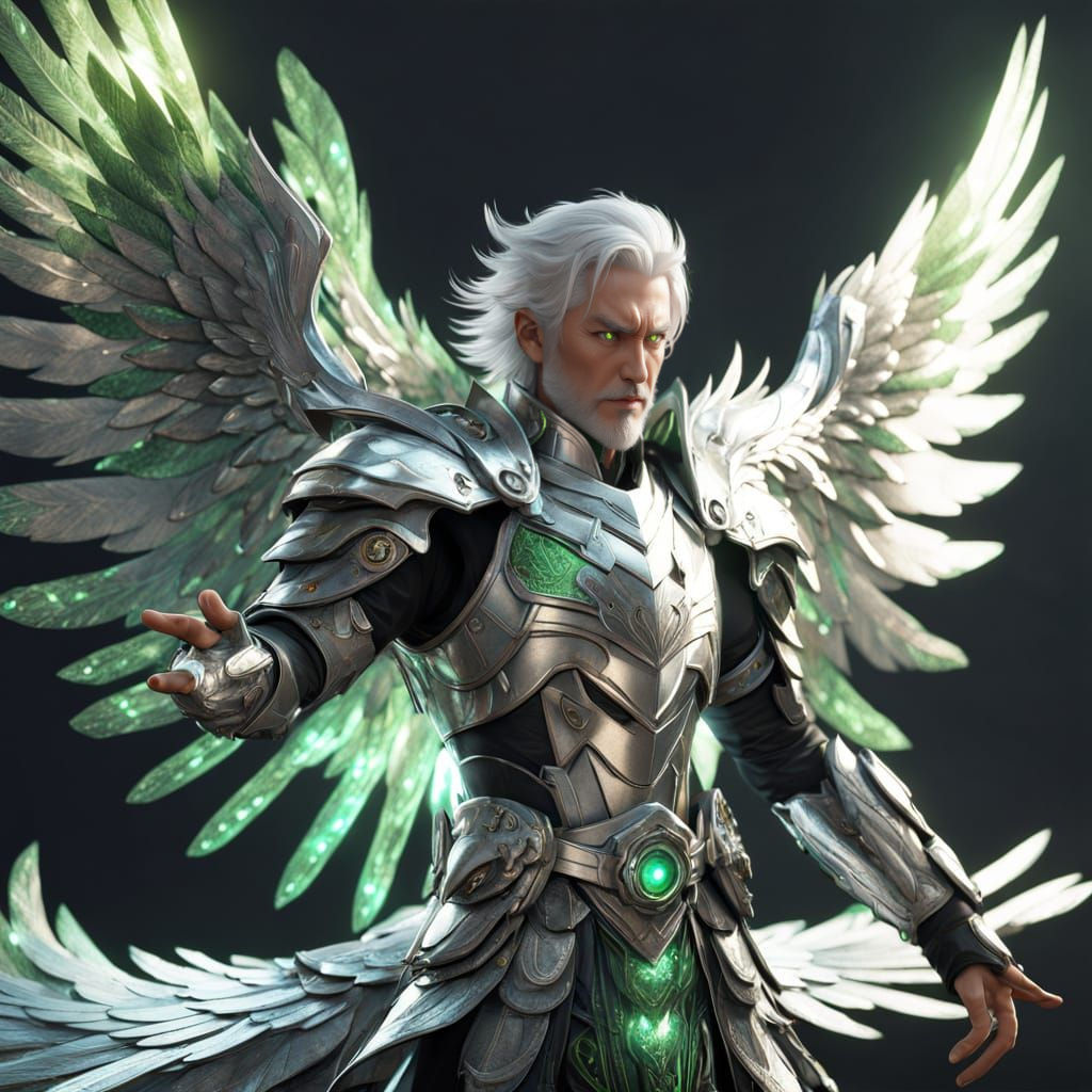 Ethereal Warrior Unleashes Majestic Phoenix Wings in Intrica...