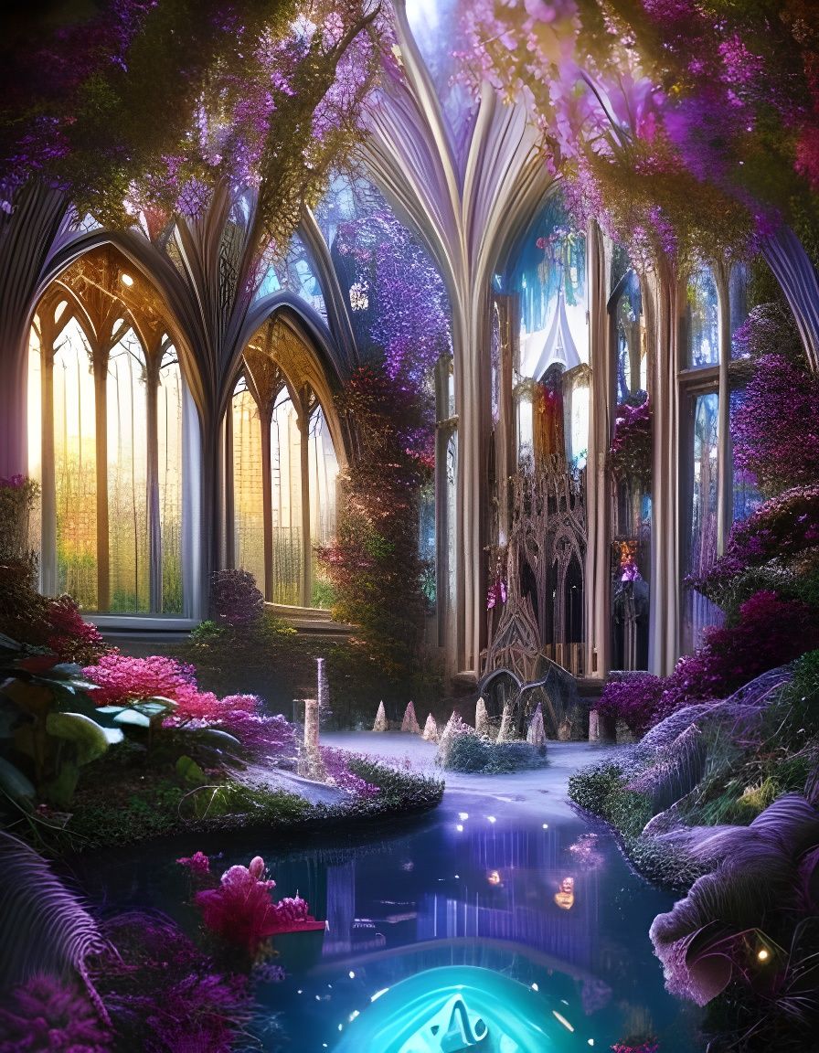 Enchanted Crystal Gothic Cathedral Terrarium Palace