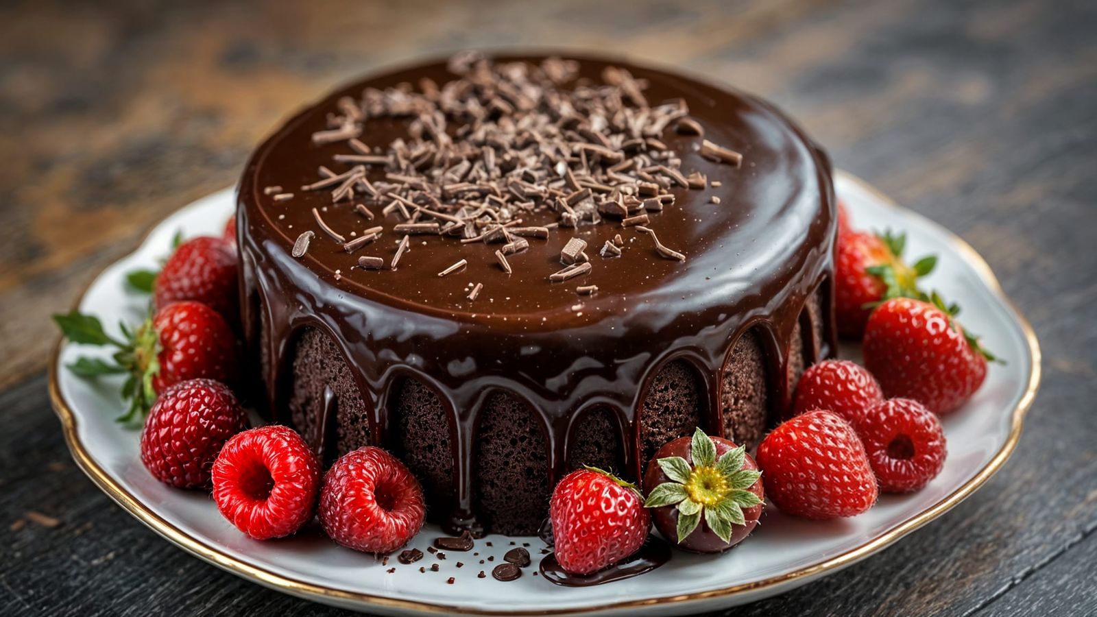 Chocolate Cake with Berries: Food Photography in 8K