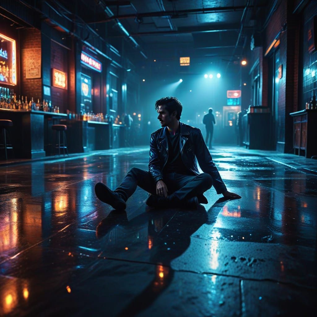 Cinematic Disco Scene in Moody Urban Nightlife