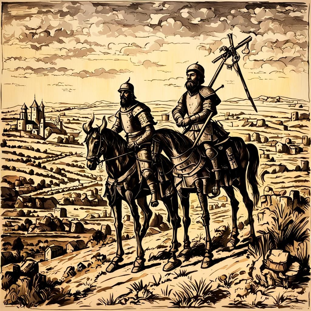 Don Quixote and Sancho Panza in Castile