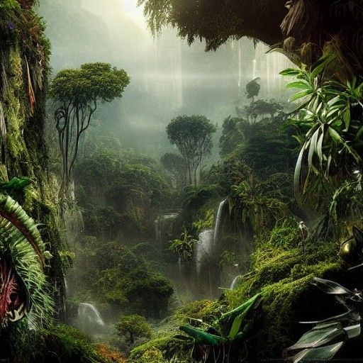 Epic Jungle Scene as Digital Matte Painting