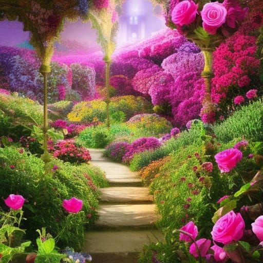 Secret Flower Garden: Epic Digital Matte Painting